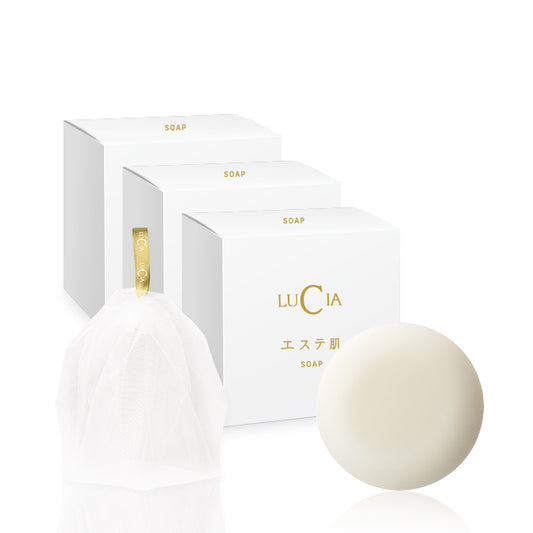 LUCIA Esthetic Skin Soap Set (3 Soaps with Foaming Net)